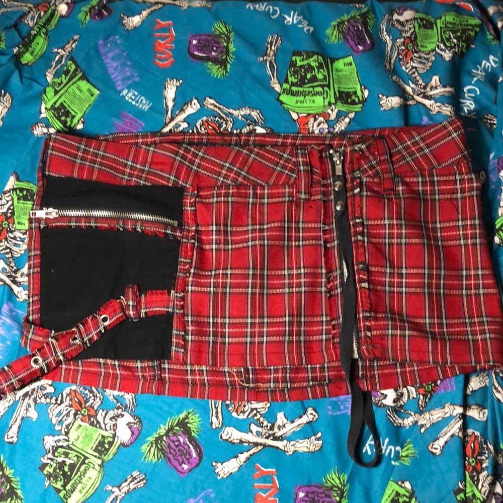 Vintage Lip Service Red Plaid Mini Skirt